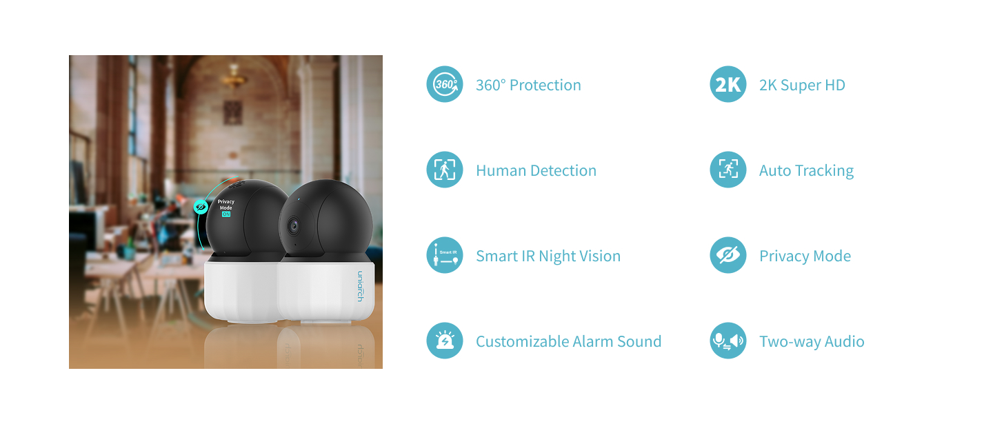 Uniview UNV Uniarch 3MP Wi‑Fi Pan-Tilt Indoor Camera